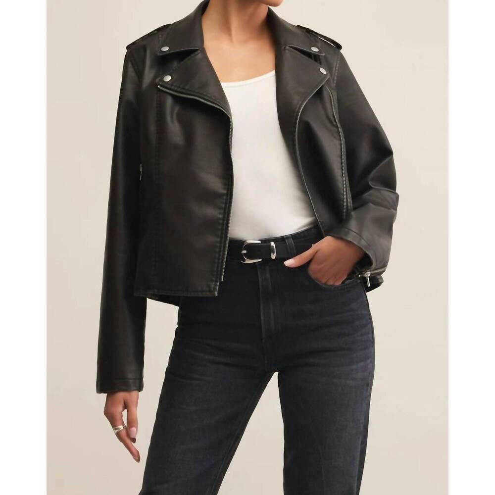 NEW Z SUPPLY alchemy moto jacket in black